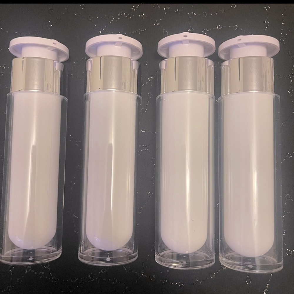 Empty cosmetic vacuum pump lotion bottle